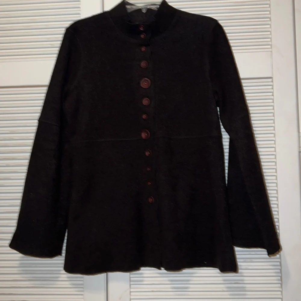 SOFT SURROUNDINGS Black Button Down Jacket - Picture 3 of 7